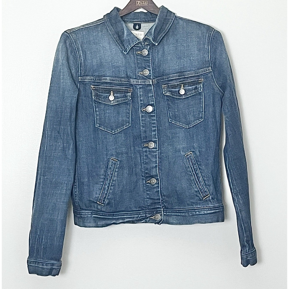 J. Crew Jean Jacket Women's‎ Medium Blue Western Modern Trucker Americana Grunge